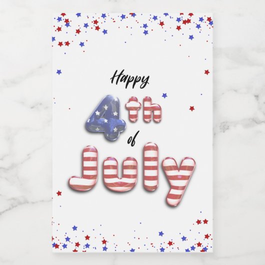 Foil Balloons Stars Stripes Food Label 4. Juli Lebensmitteletikett (Einzelnes Label)