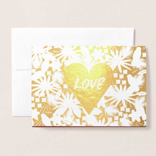 Foil Birds Liebe Wedding Danke Folienkarte (Vorderseite mit Umschlag)