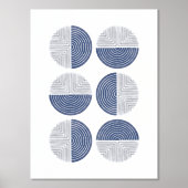 Foil Blue Circle Geometric Art Print Poster (Vorderseite)