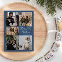 FOIL Blue Holly Jolly Christmas Five Foto