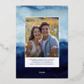 Foil Blue Watercolor bearbeitbare Vorlage Foto (Rückseite)