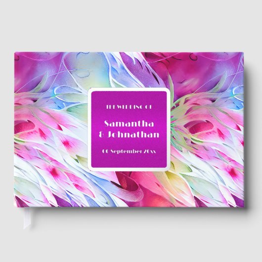 Foil Blume abstraktes Muster Blütensommer Hochzeit Gästebuch (Vorderseite)