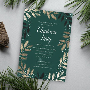 Foil Branch Frame Weihnachtszeit-Party Einladung