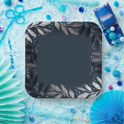 Foil Branches Christmas Party Pappteller (Party)