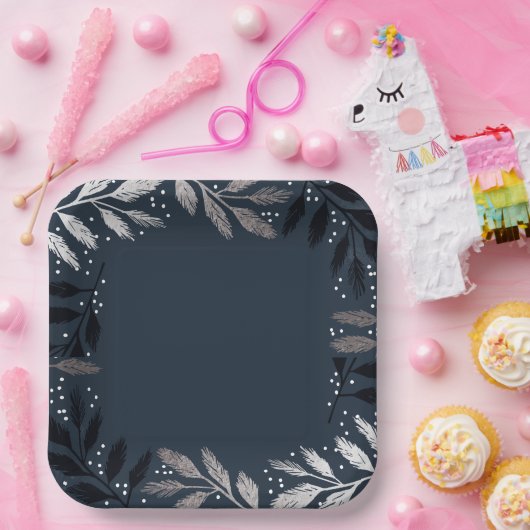 Foil Branches Christmas Party Pappteller (Party)