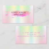 Foil Brush Stroke Iridescent Holographic Visitenkarte (Vorne/Hinten)