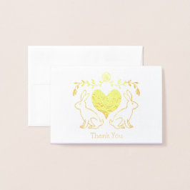 Foil Bunny & Heart Dankeschön Karte