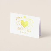 Foil Bunny & Heart Dankeschön Karte (Vorderseite)