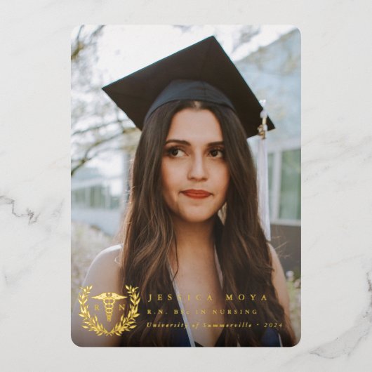 Foil Caduceus RN Abschluss Ankündigung (Vorderseite)