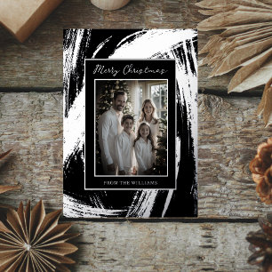 Foil Christmas Card Template Holiday Elegante Schw Folien Feiertagskarte