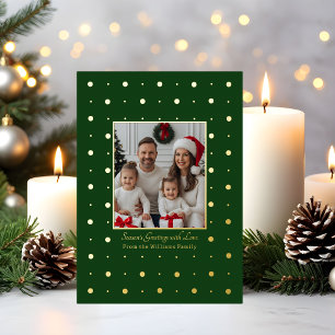 Foil Christmas Cards Template 2 Foto Grüne Punkte Folien Feiertagskarte