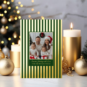 Foil Christmas Cards Template 2 Foto Grüner Streif Folien Feiertagskarte