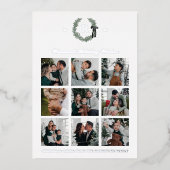 Foil Classic Monogram Wreath Wappen Holiday Card Folieneinladung (Vorderseite)