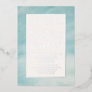 Foil Clouds & Sky Boho Serene Wedding Einladung