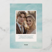 Foil Clouds & Sky Boho Serene Wedding Einladung (Rückseite)