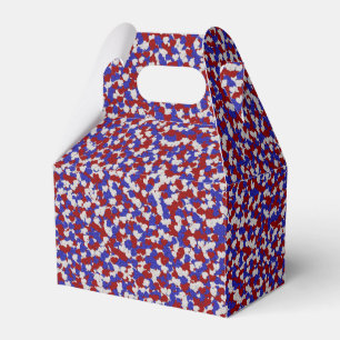 Foil Confetti Hearts, Patriotic-FAVOR BOX, Gable Geschenkschachtel