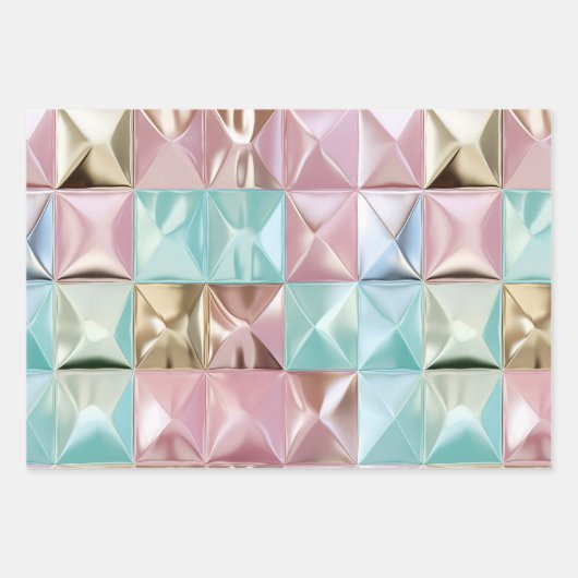 Foil Crinkle Pattern Geschenkpapier Set (Vorderseite 3)