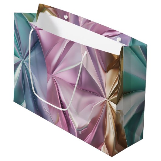 Foil Crinkle Pattern Große Geschenktüte (Vorderseite Schrägansicht)