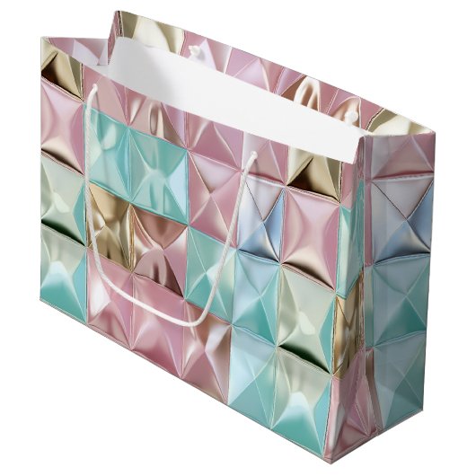 Foil Crinkle Pattern Große Geschenktüte (Vorderseite Schrägansicht)