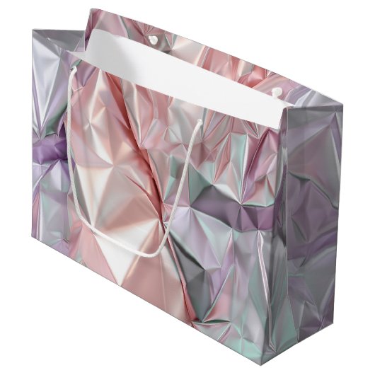 Foil Crinkle Pattern Große Geschenktüte (Vorderseite Schrägansicht)
