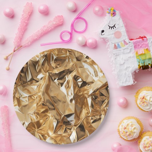 Foil Crinkle Pattern Pappteller (Party)