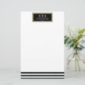 Foil Cross Trio Striped Religious Briefpapier