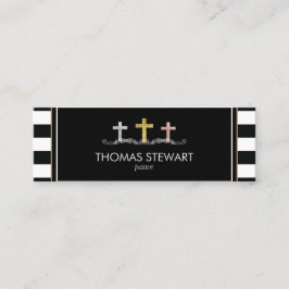 Foil Cross Trio Striped Religious Mini Visitenkarte