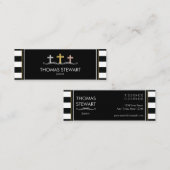 Foil Cross Trio Striped Religious Mini Visitenkarte (Vorne/Hinten)