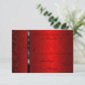 Foil Damask Red Repcard RSVP Karte (Stehend Vorderseite)