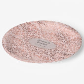 Foil Damask Rose Gold und Blush Wedding Pappteller (Schrägansicht)