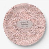 Foil Damask Rose Gold und Blush Wedding