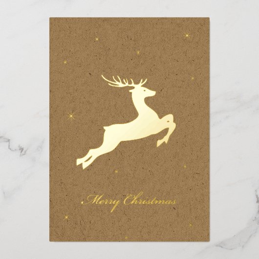 Foil Deer Christmas Card Folien Feiertagskarte (Vorderseite)