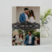 Foil Deko Band 2-Foto-Urlaubskarte - Schwarz Folieneinladung (Stehend vorne)