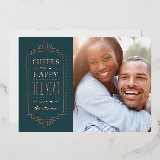 Foil Deko New Year's Holiday Card - Aquamarin Folieneinladung (Briefumschlag)