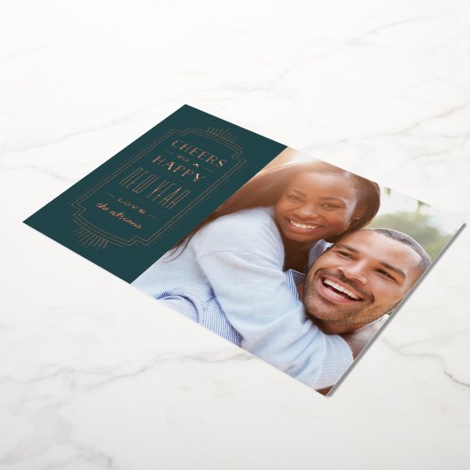 Foil Deko New Year's Holiday Card - Aquamarin Folieneinladung (Gedreht)