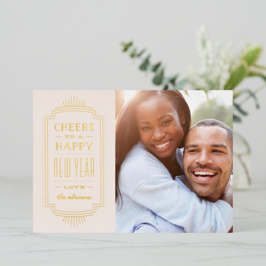 Foil Deko New Year's Holiday Card - Elfenbeinküste Folieneinladung (Stehend vorne)