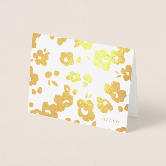 Foil Delicate Positions Floral Folded Stationery C Folienkarte (Vorderseite)