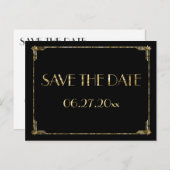 Foil della Golena Save the Date Postkarten Schwarz (Vorne/Hinten)