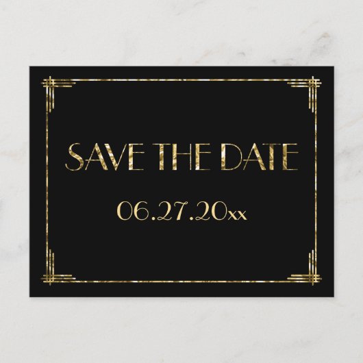 Foil della Golena Save the Date Postkarten Schwarz (Vorderseite)