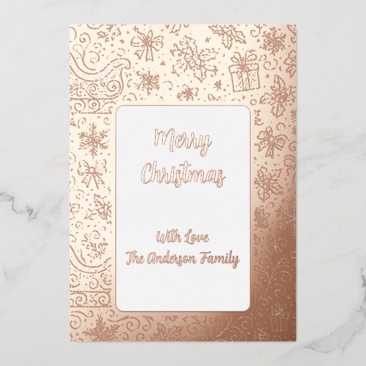 Foil Doodle Christmas Folien Feiertagskarte (Vorderseite)