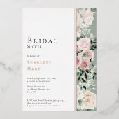 FOIL Dusty Rose Gold Sage Modernes Brautparty Folieneinladung (Vorderseite)