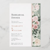 FOIL Dusty Rose Modernes Hochzeitsessen Probe Folieneinladung (Vorderseite)