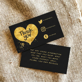 Foil Effekt Herz Social Links Karte für Bestellung