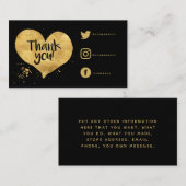 Foil Effekt Herz Social Links Karte für Bestellung (Vorne/Hinten)