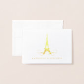 Foil Eiffel Tower Paris | Hochzeit Folienkarte (Vorderseite mit Umschlag)