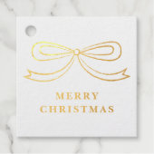 Foil Elegant Modern Christmas Bow Holiday Gift Tag (Vorderseite)