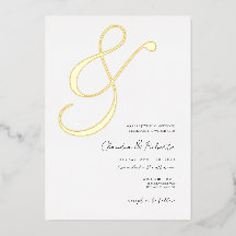 (Foil '&') Elegante Minimalistische Hochzeit Einla