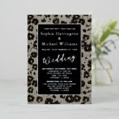 Foil Eleganto Modern Floral Editable Template Blac Folieneinladung (Stehend vorne)