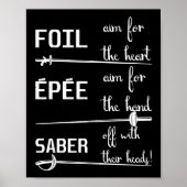Foil Epee Säbel Definition Fencing Poster (Vorne)