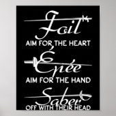 Foil Epee Säbel Fencing Sword Definition Fencer Poster (Vorne)